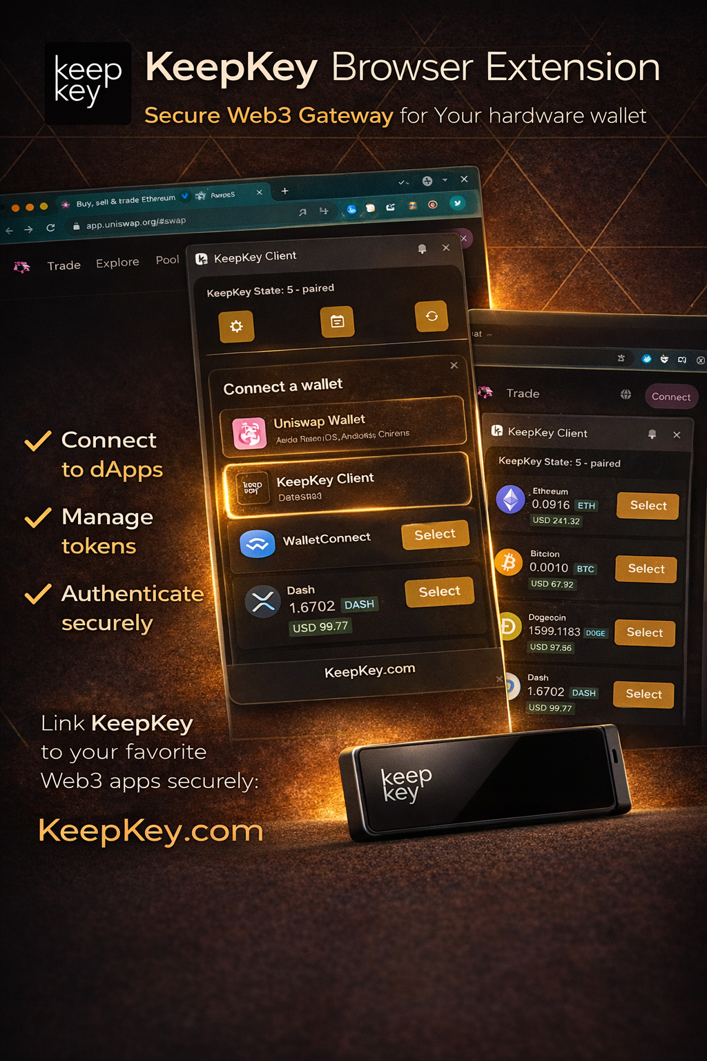KeepKey Browser Extension Interface