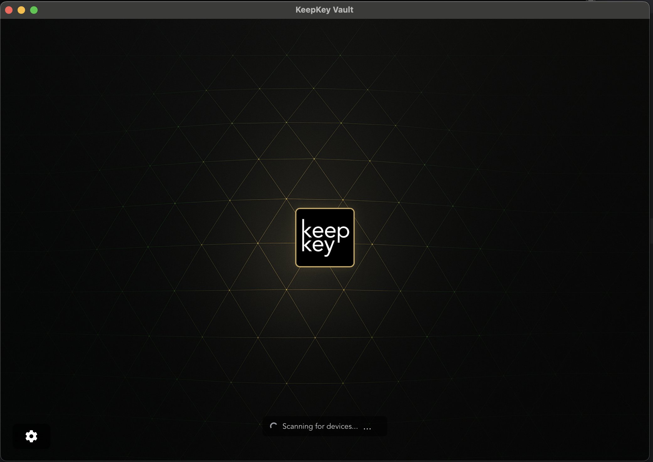 KeepKey Vault loading screen scanning for devices