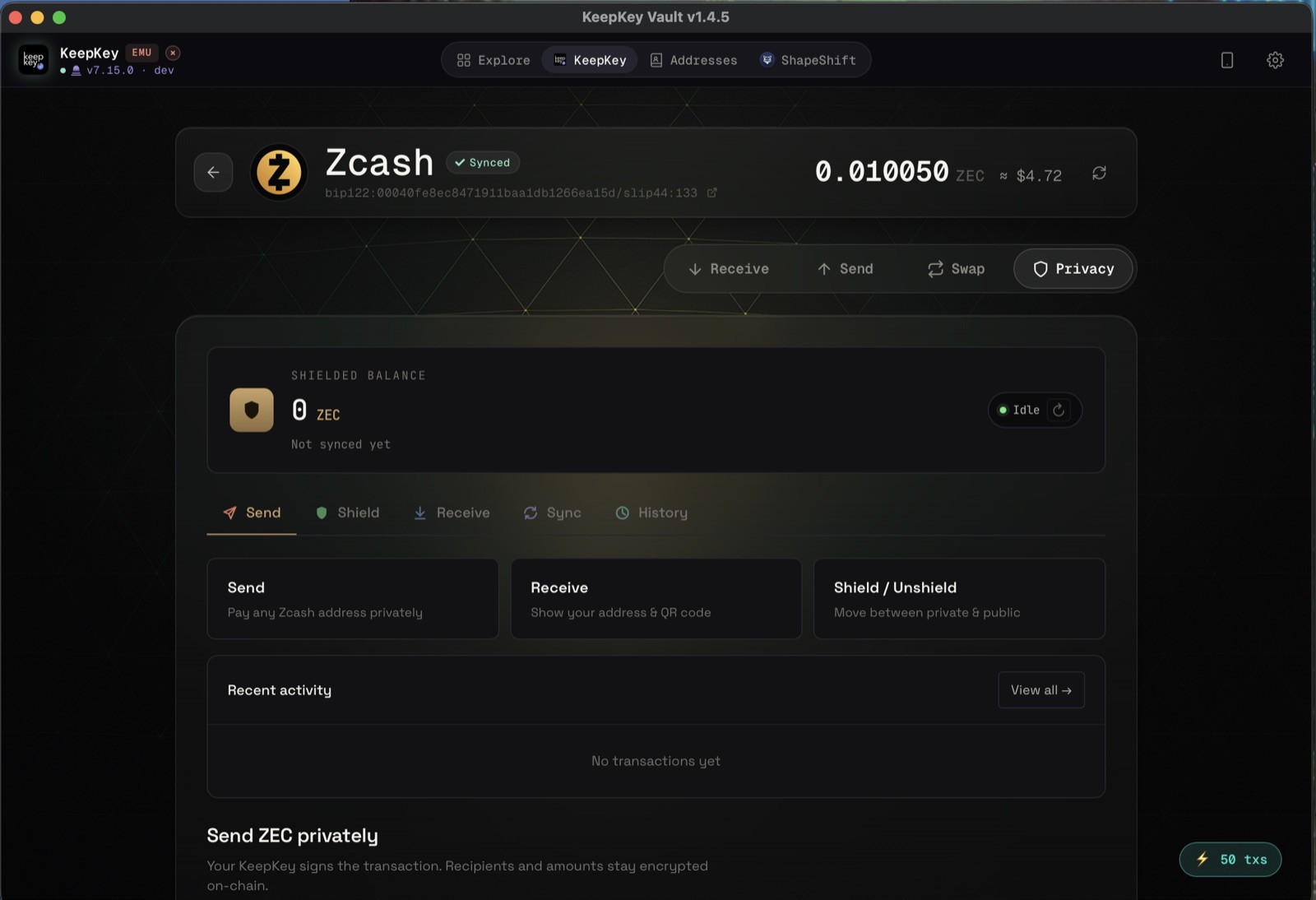 Privacy dashboard